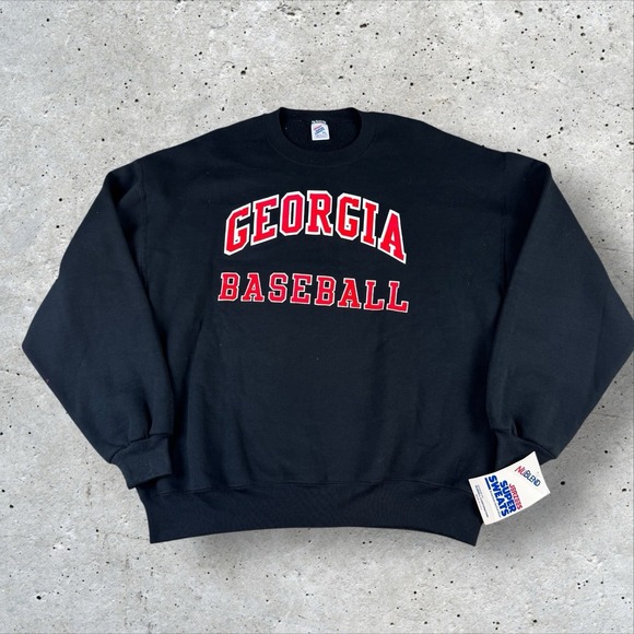 Jerzees Other - Vintage NOS‎ Georgia Bulldogs Baseball Sweatshirt XL Jerzees NWT Black